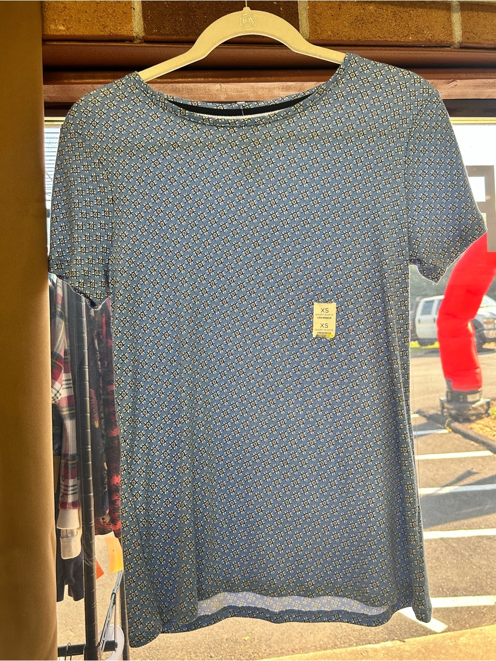 croft & barrow Blue Floral-Style Short Sleeve Tee XS